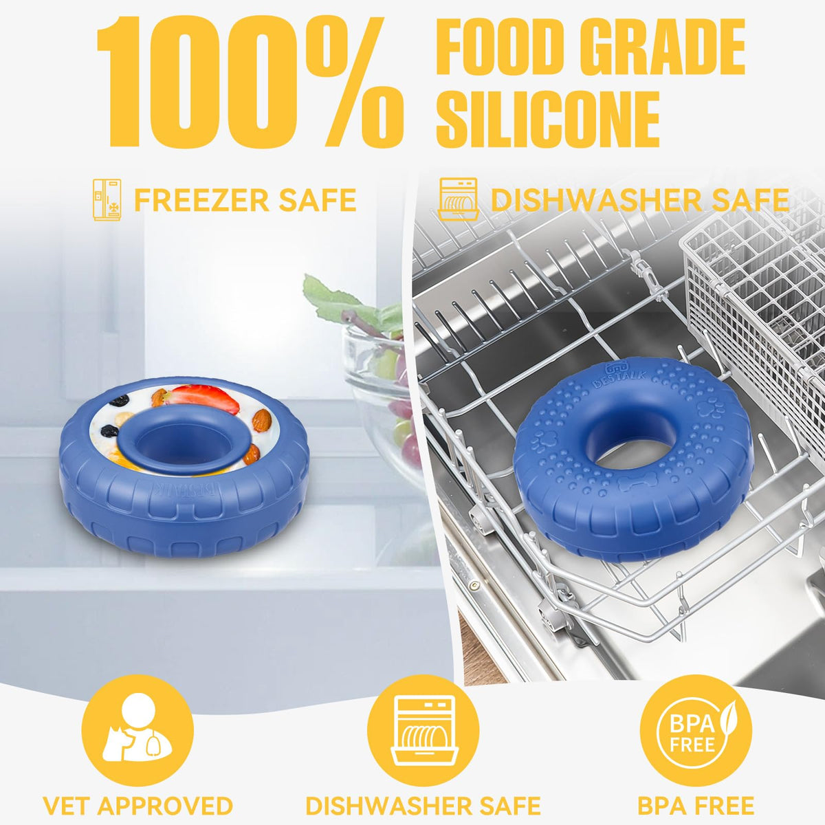 Dog Enrichment Lick Bowl (Large / Dark blue)