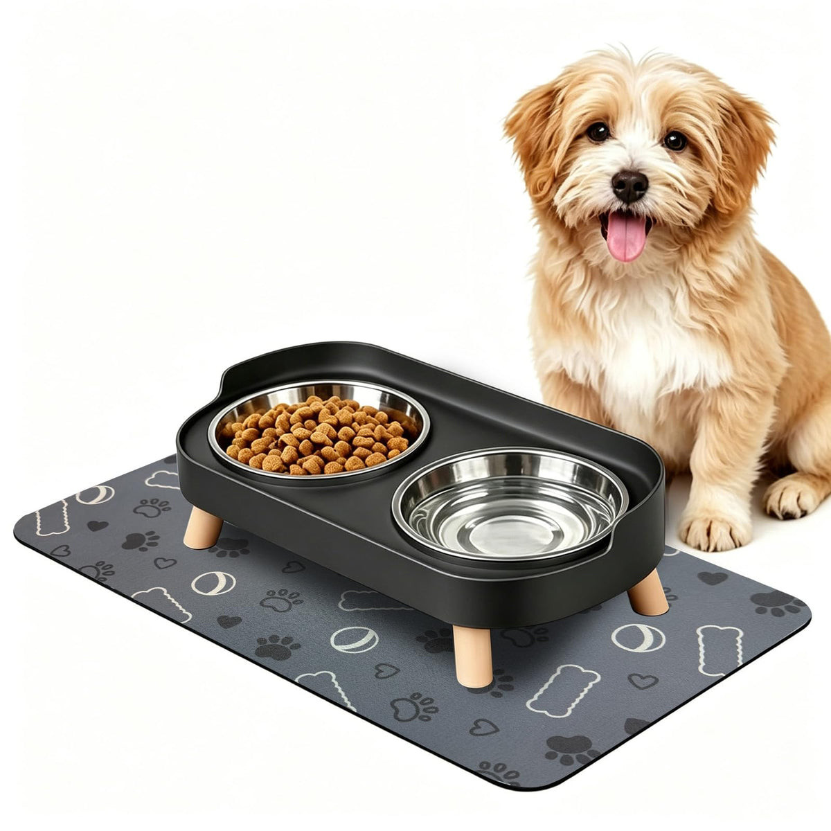 Elevated Dog Bowl (Black / Small)