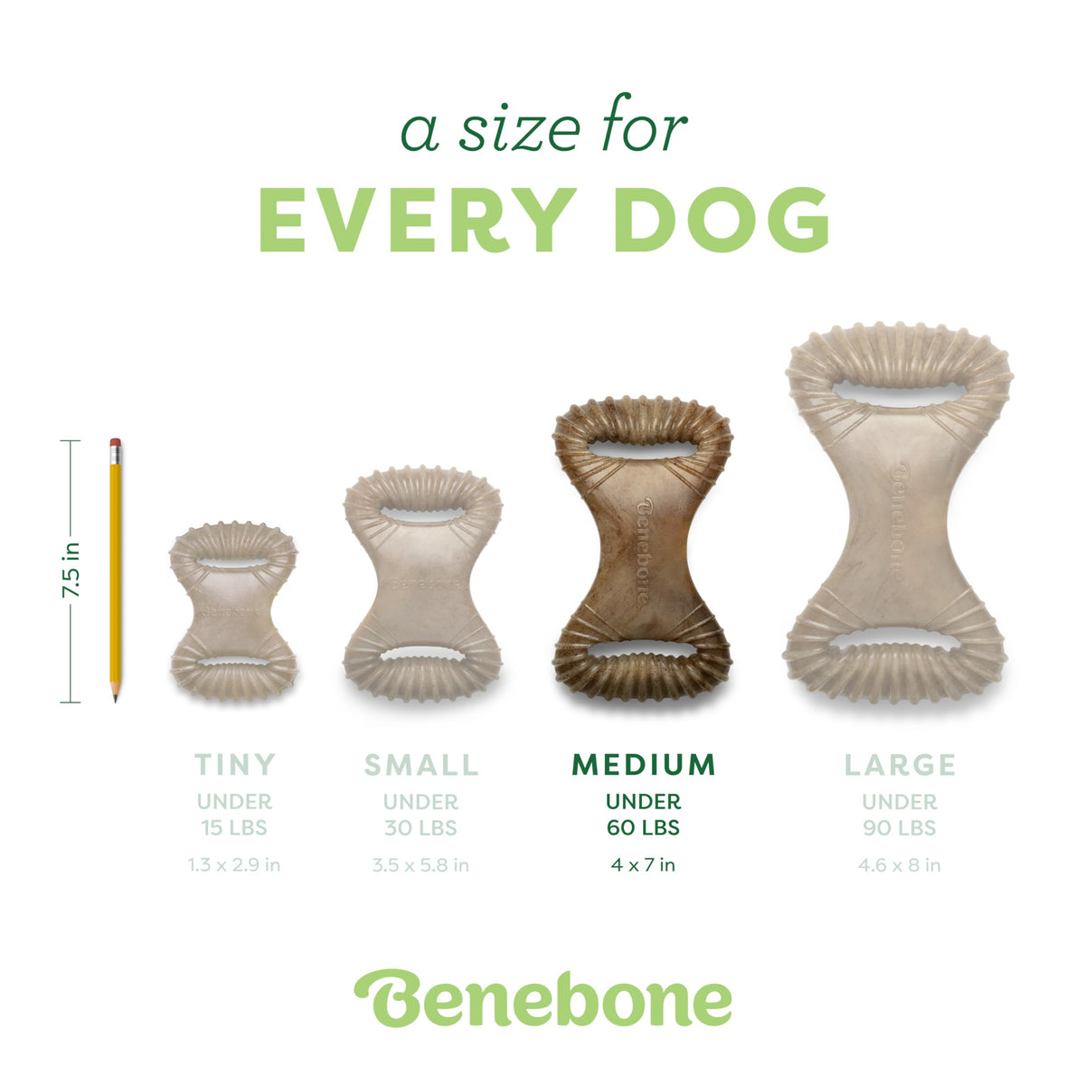 Dental Dog Chew Toy for Aggressive Chewers (REAL Peanut / Medium)