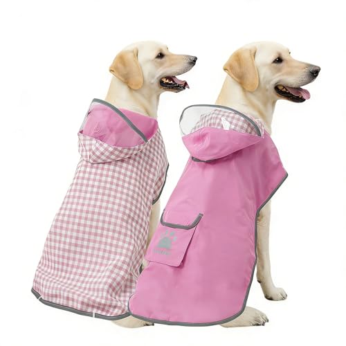 Waterproof Dog Raincoat Reversible (Rose Pink / X-Small(4-9lb))