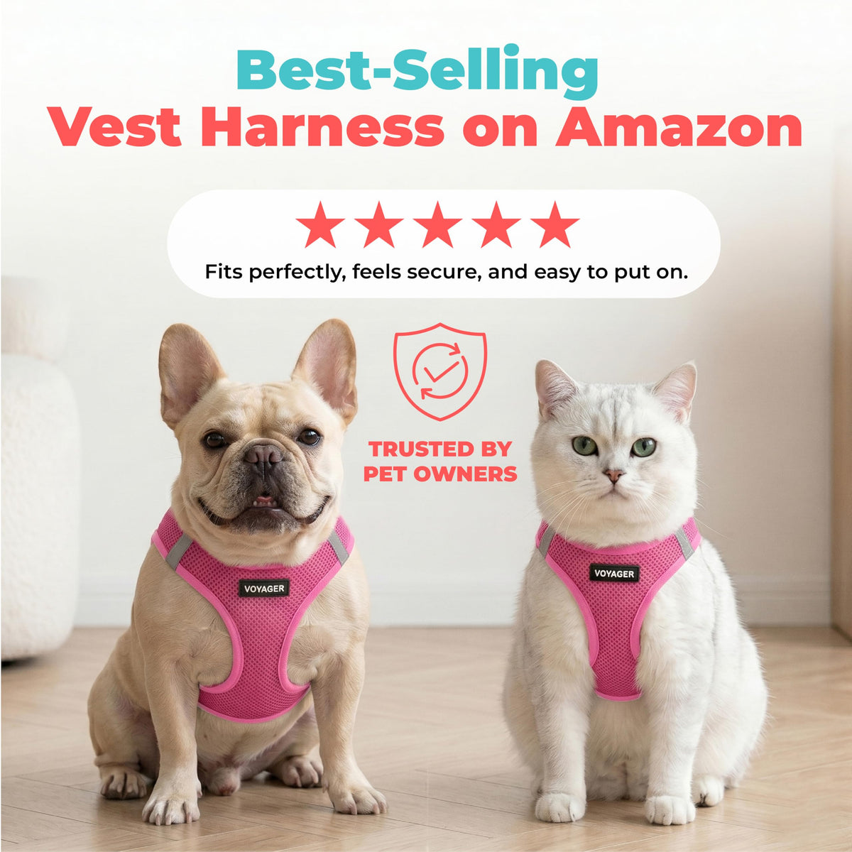 Voyager Step in Air Dog Vest Harness (Fuchsia / XL (Chest: 20.5 - 23"))
