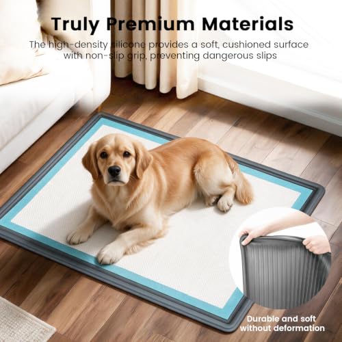 Dog Pee Pad Holder Tray (28"L x 34"W / Dark Gray)