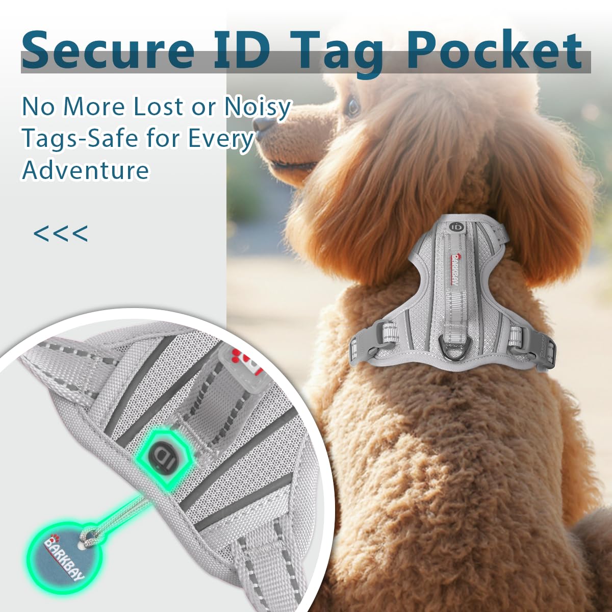 No Pull Dog Harness for Small Sized Dogs (Grey / X-Small(Chest:14.6-19.6”))