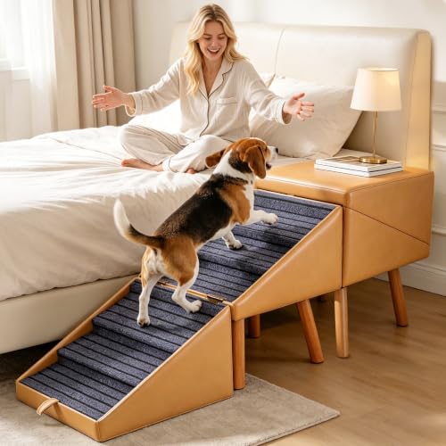 Pet Ramp for High Beds 21.06" Tall (Amber Camel / XXL(21.06”H))