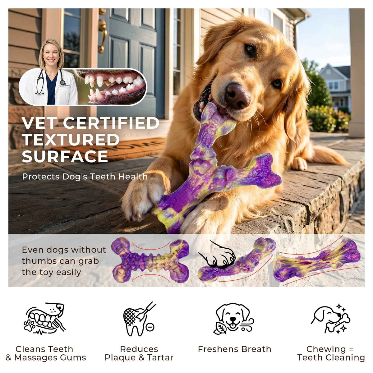 3 Pack Chicken Flavored Tough Dog Chew Toys for Aggressive Chewers