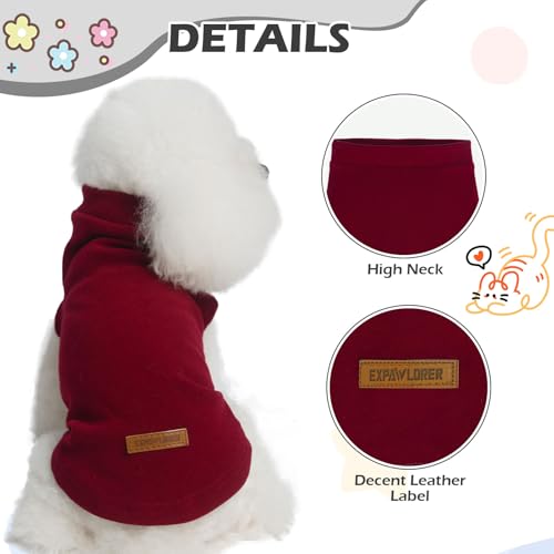 Cat Sweater Warm Fleece Pet Clothes for Cats Only (Burgundy / Large)
