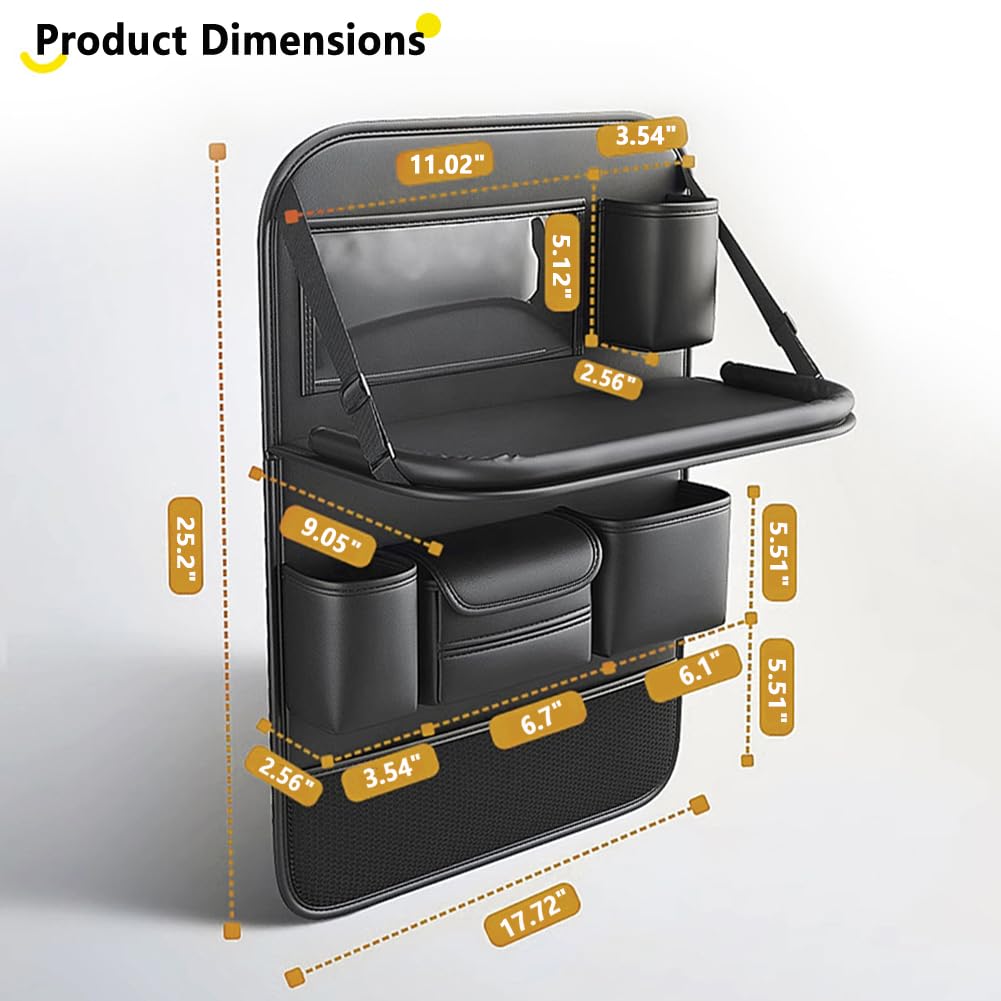 Car Backseat Storage Bag with Foldable Table Tray (Style B)