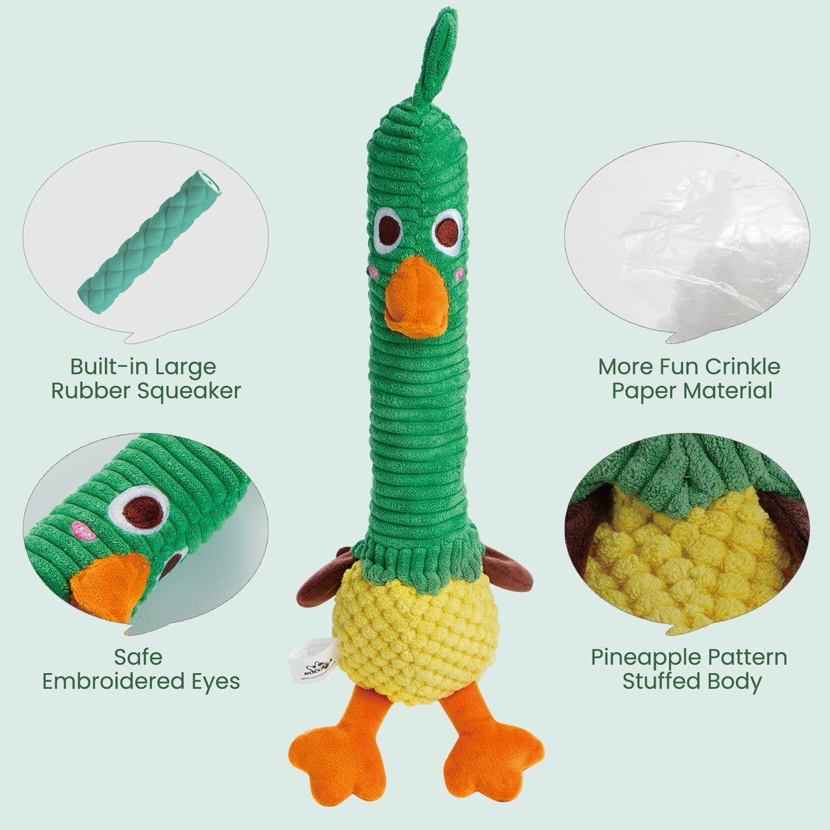 2 in 1 Easter Duck Dog Toy with a Large Rubber Squeaker (Duck)