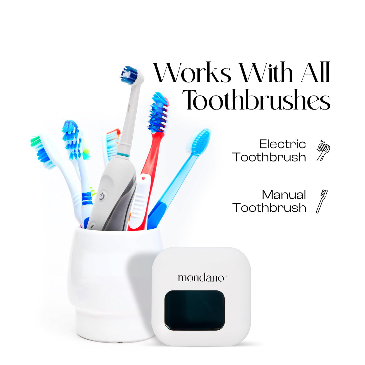 UV C Toothbrush Sanitizer and Holder (Frost White)