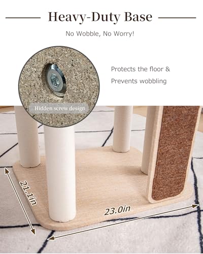 53" Cat Tree Tower for Large Cats (Ivory 53")