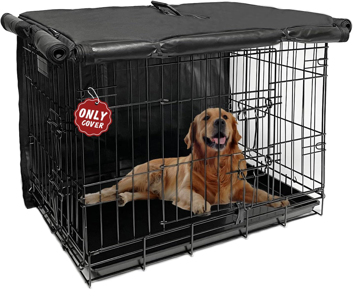 Dog Kennel Cover 30 Inch Waterproof 600D Oxford with 1 (30.0"L x 19.0"W x 21.0"H / Black Cover(only Cover))