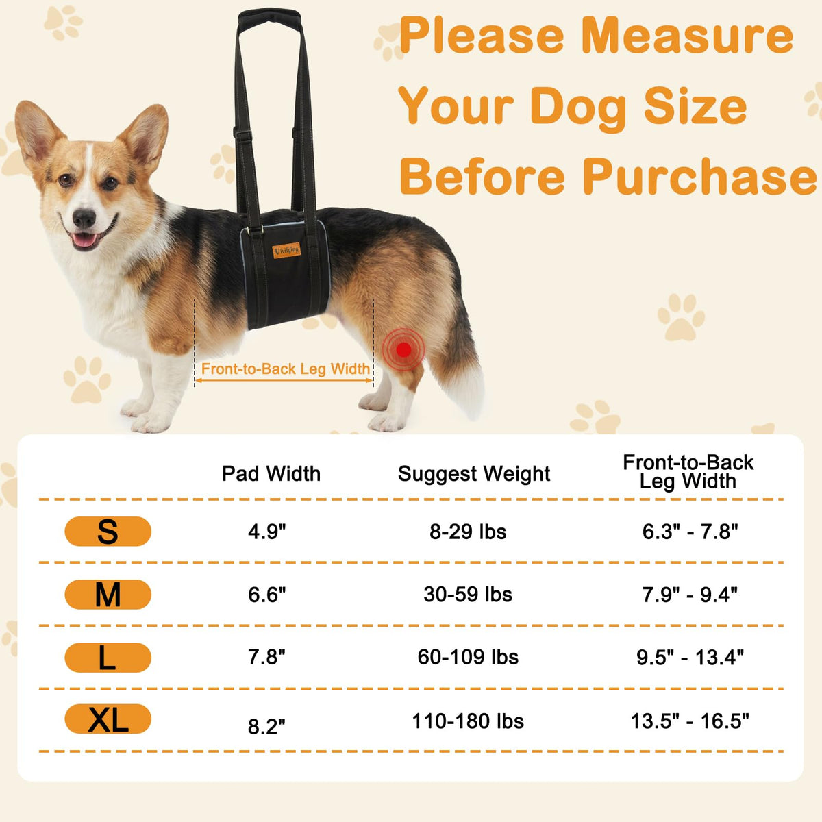 Dog Lift Sling for Small Dogs (S)
