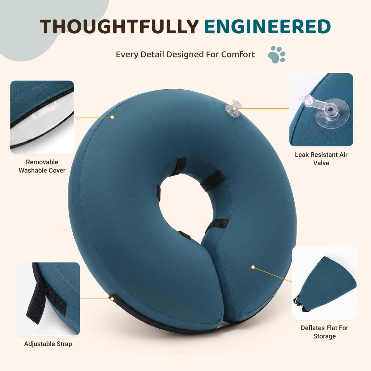 Inflatable Dog Cone (Blue / L(15"-20"))