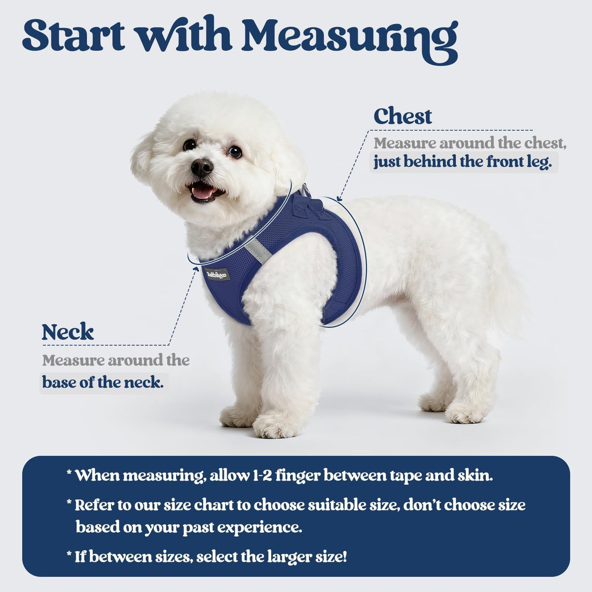 Dog Harness Medium Sized and Leash Set (Navy Blue / L (chest: 18.2 - 20.5"))