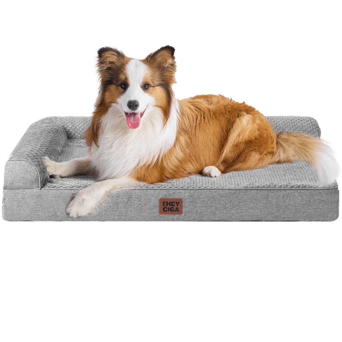 Memory Foam Dog Bed for Crate (Grey / 41.0"L x 27.0"W x 6.5"Th)