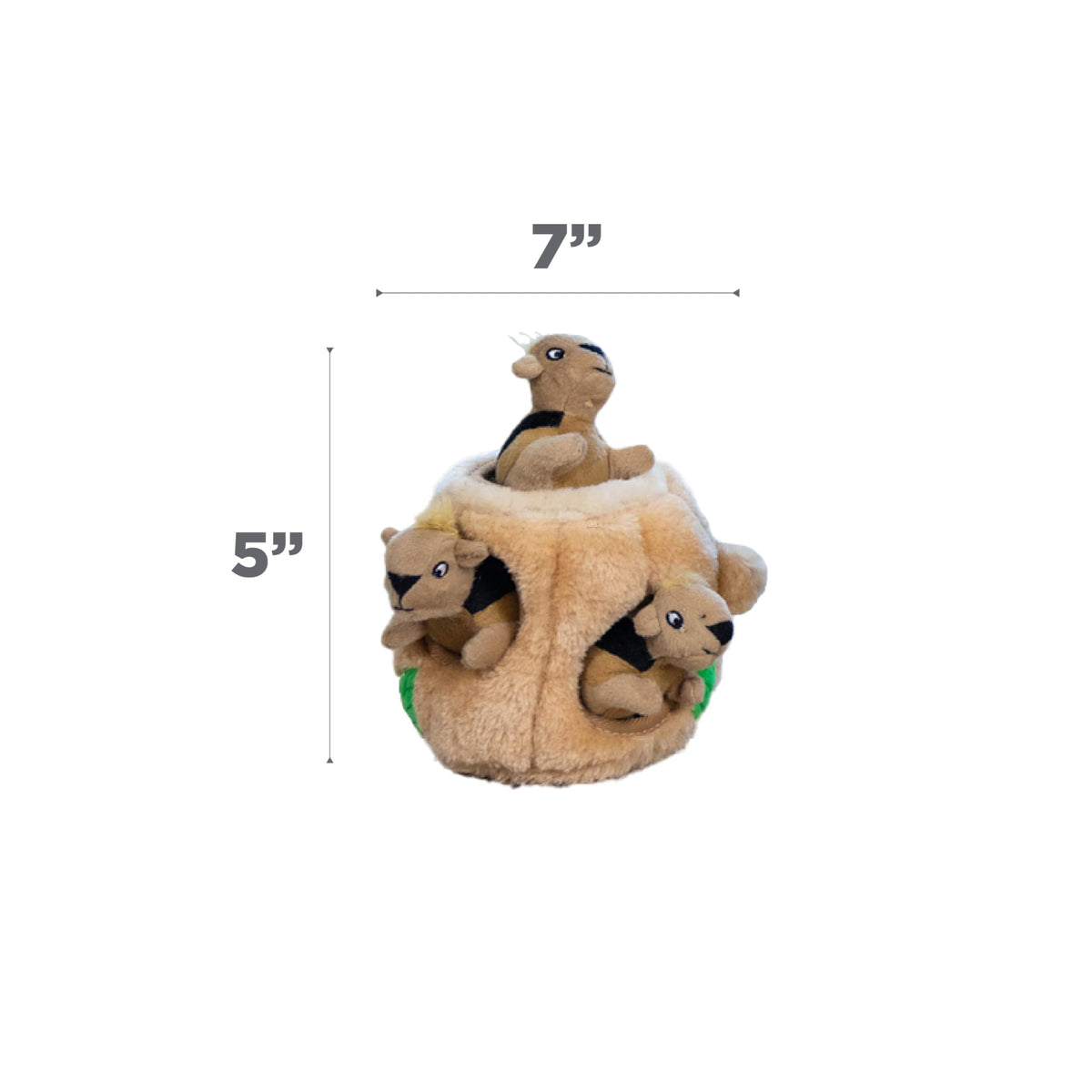 Hide-A-Squirrel Plush Squeaky Dog Toy, Small, 5" x 7" (Squirrel Small / Small (Pack of 1))