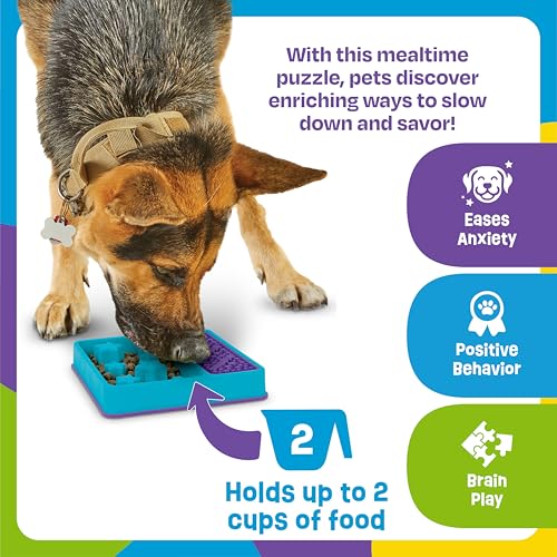 Square 2-in-1 Slow Feeder Bowl and Lick Mat (Slow Feeder & Lick Mat)