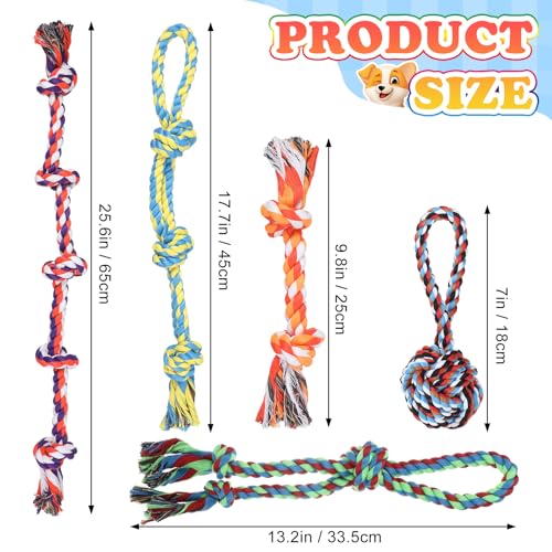 15 Pcs Dog Rope Toys for Aggressive Chewers