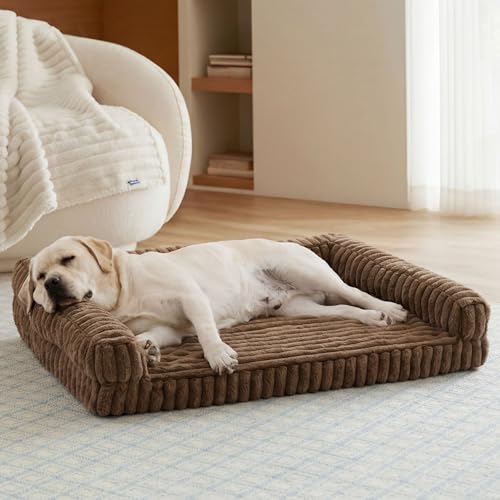ComfyFleece® Memory Foam Orthopedic XL Plus Dog Bed 45" (Camel Brown / 45.0"l X 32.0"w X 7"th)