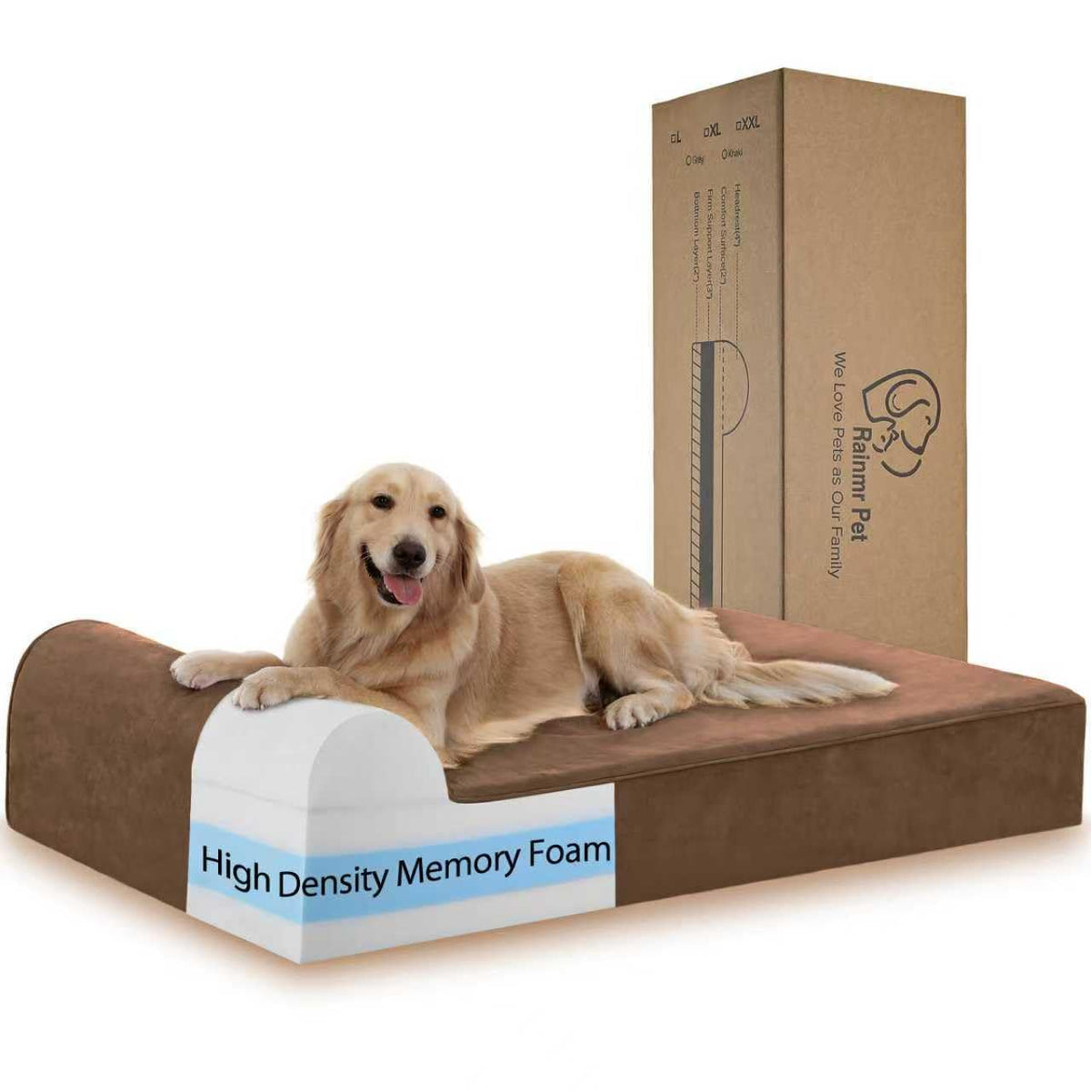 Orthopedic Dog Beds for Large Dogs (48.0"L x 30.0"W x 7.0"TH / Premium Version-Chocolate)