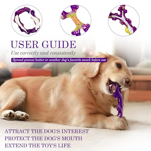 Tough Dog Toys for Aggressive Chewers 3 Pack (Purple-3-Pack)