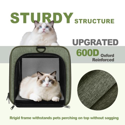 Medium Cat Carrier Bag Lightweight (Olive / 18.0"L x 11.0"W x 11.0"H)
