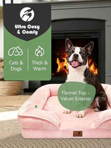 Orthopedic Dog Bed with Sides (24.0"L x 18.0"W x 6.0"Th / Pink)