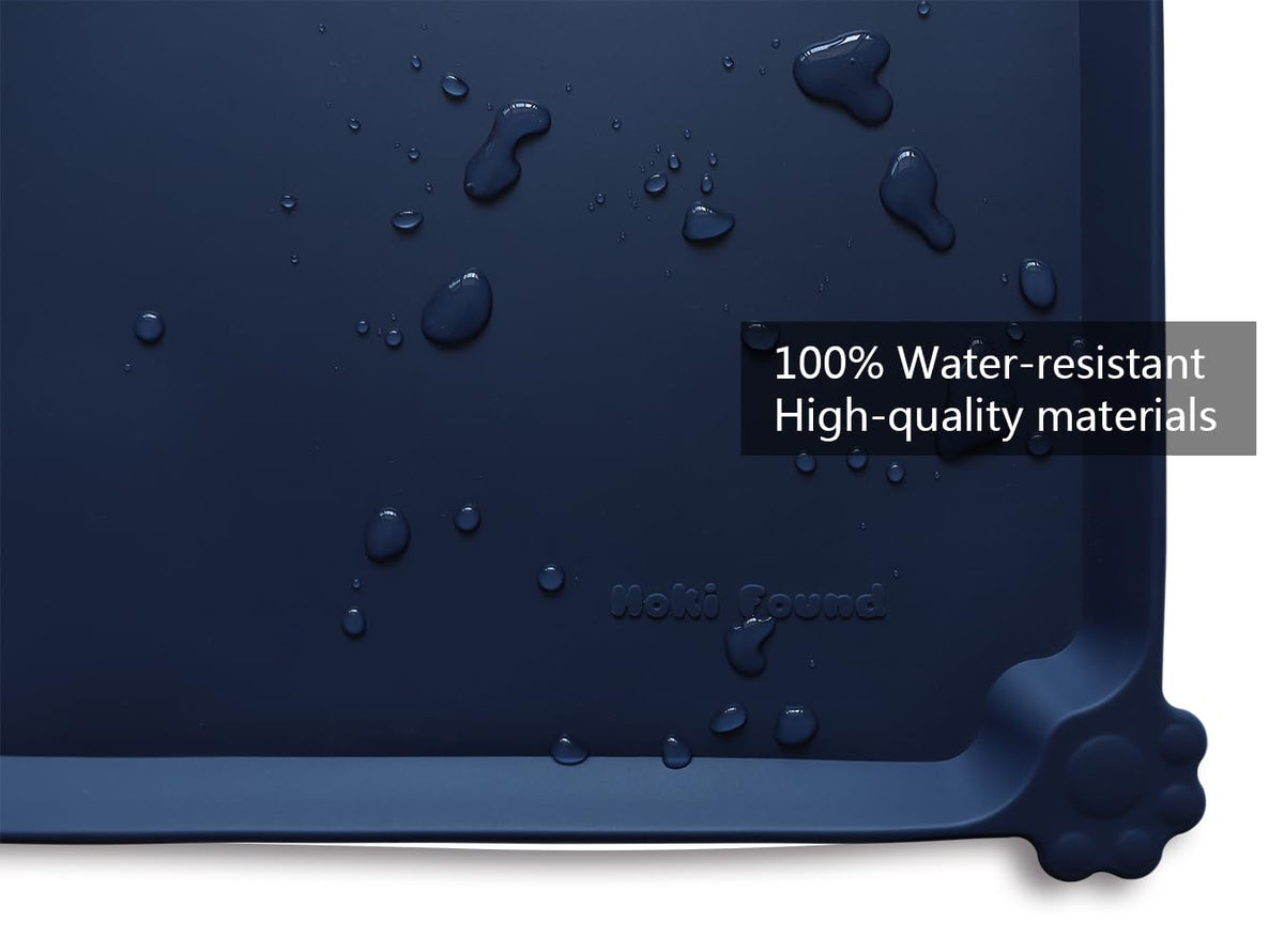 Silicone Pet Food Mats Tray (19" x 12" / French Navy)
