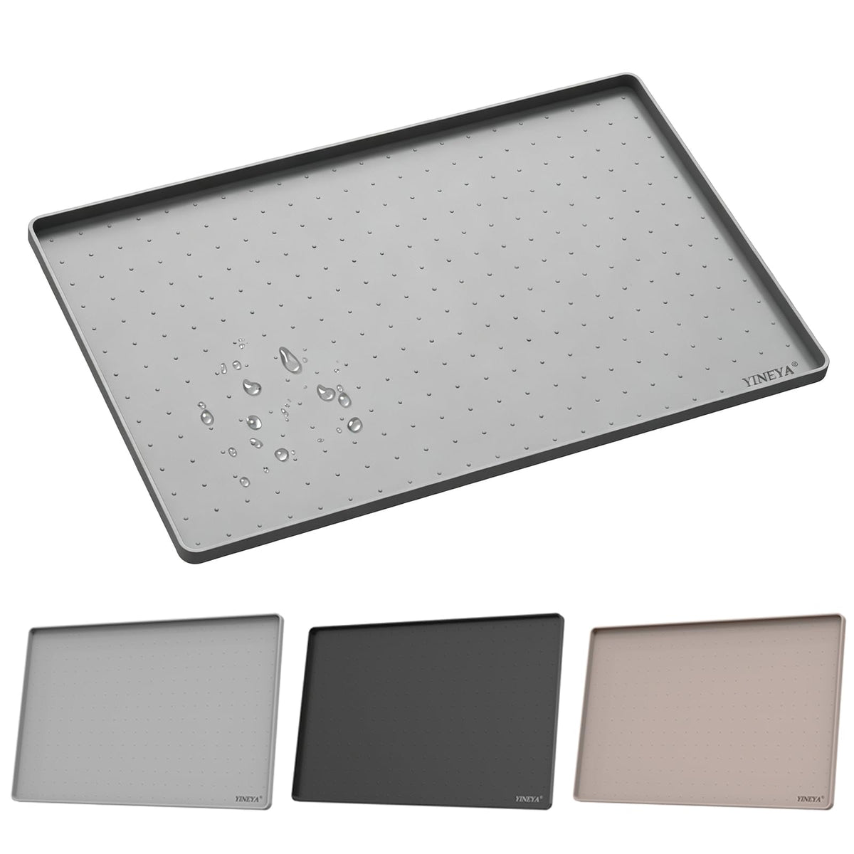 24" x 16" Silicone Under Sink Mat Waterproof (Gray / 24" x 16")