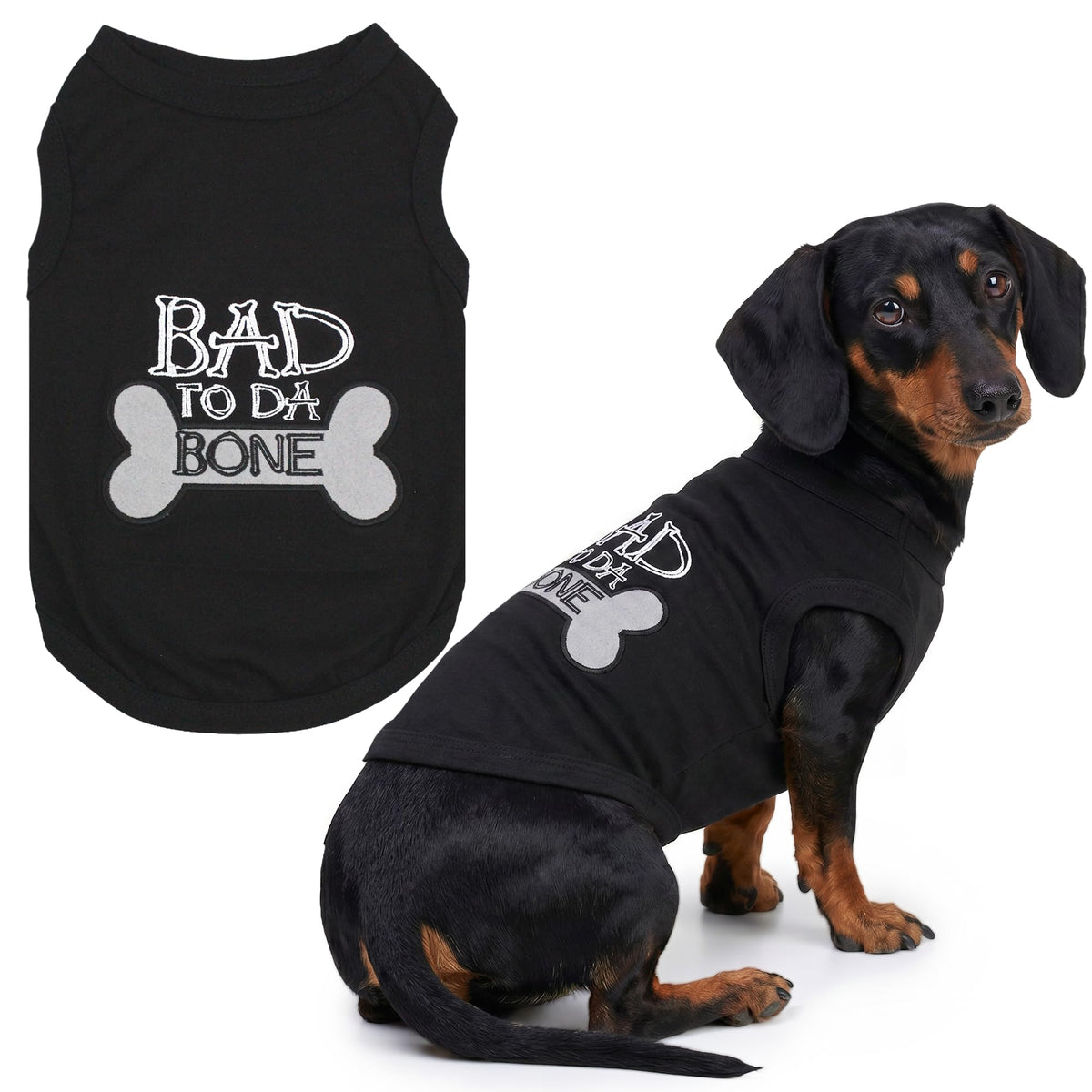 Dog Shirt 100% Cotton Shirts for Large Dogs (Extra Large / Bad to da Bone)