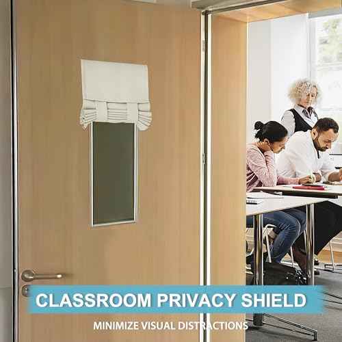 Classroom Door Window Cover Lockdown Shades Blackout (Light Beige / 12"W x 30"L (Pack of 1))