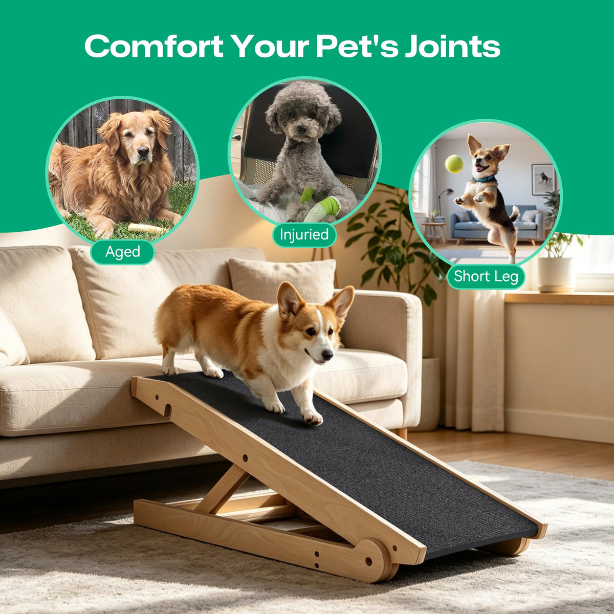 32" Dog Ramp for Couch & Low Bed (32x16Inch)
