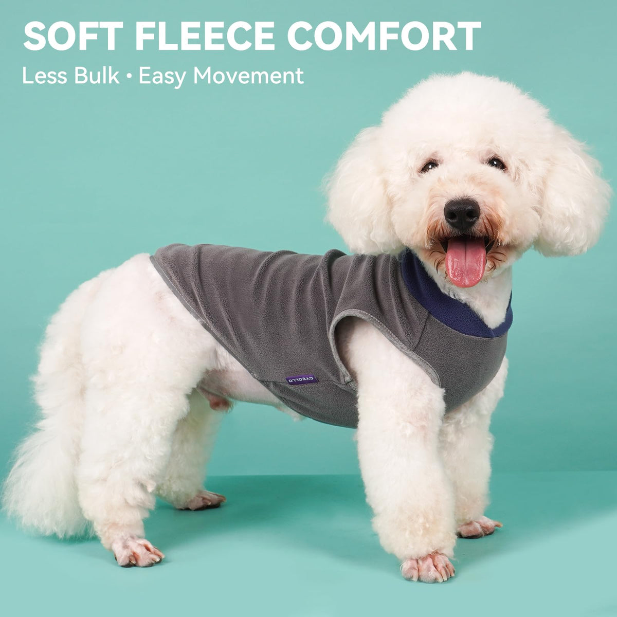 2 Pack Fleece Dog Sweater Pullover Lightweight Reflective Jacket (Small / 2# Navy & Grey)