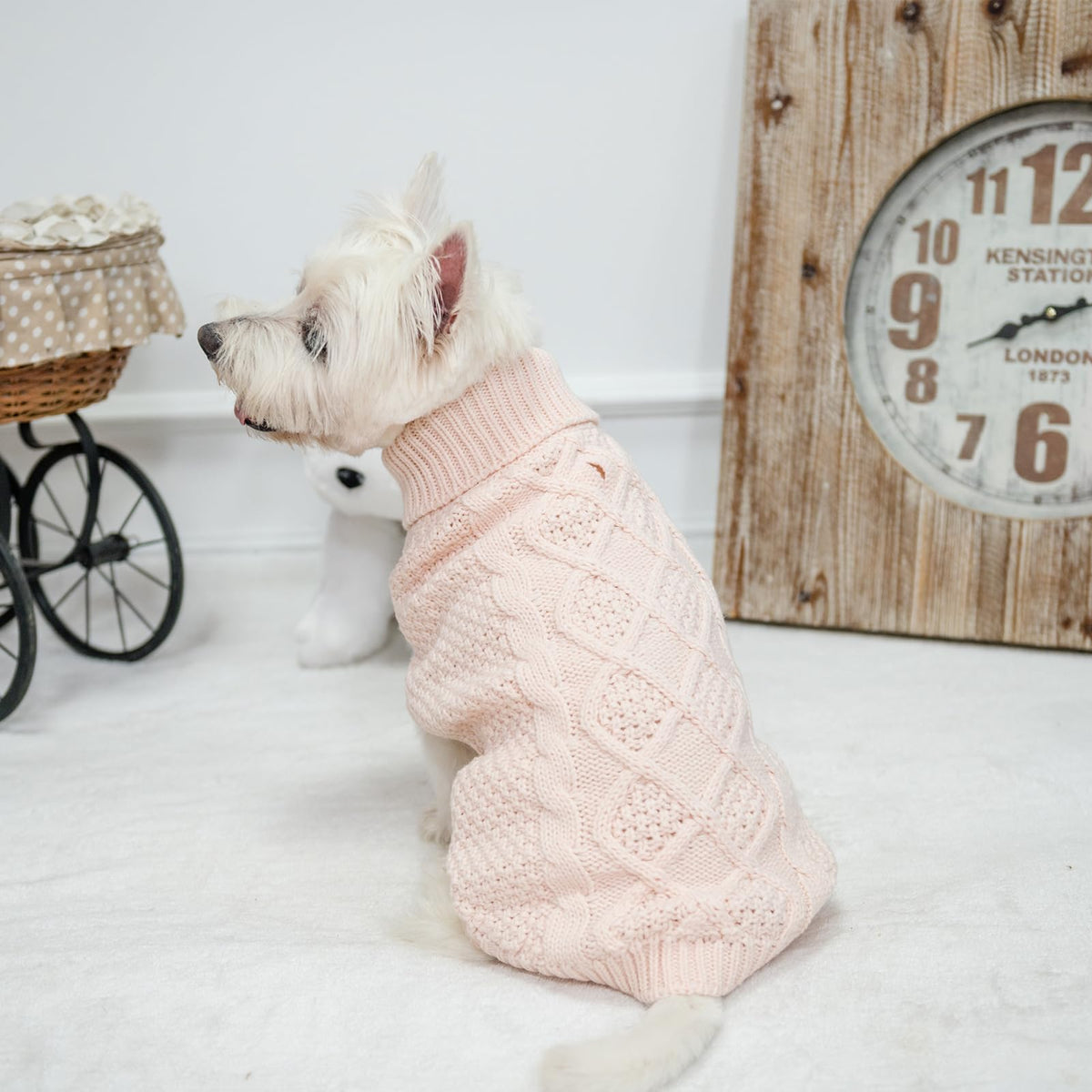 Turtleneck Dog Sweater (Small/Medium / Rosy)
