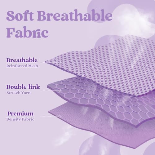 Dog Harness Small Sized and Leash Set (Light Purple & Purple / L (Chest: 18.2"-20.5"))