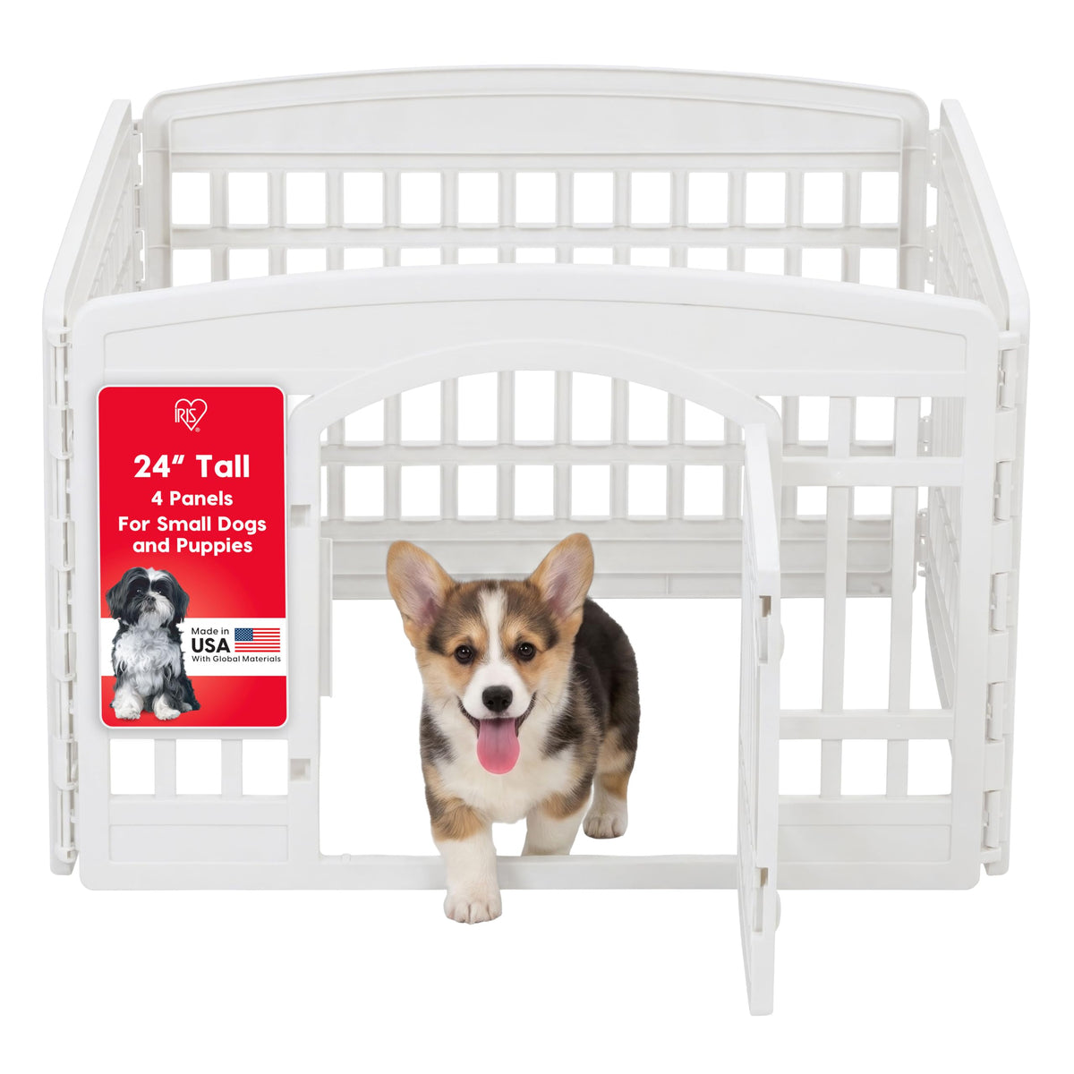 4 Panel Dog Playpen (4 Panel - 24" H / White)