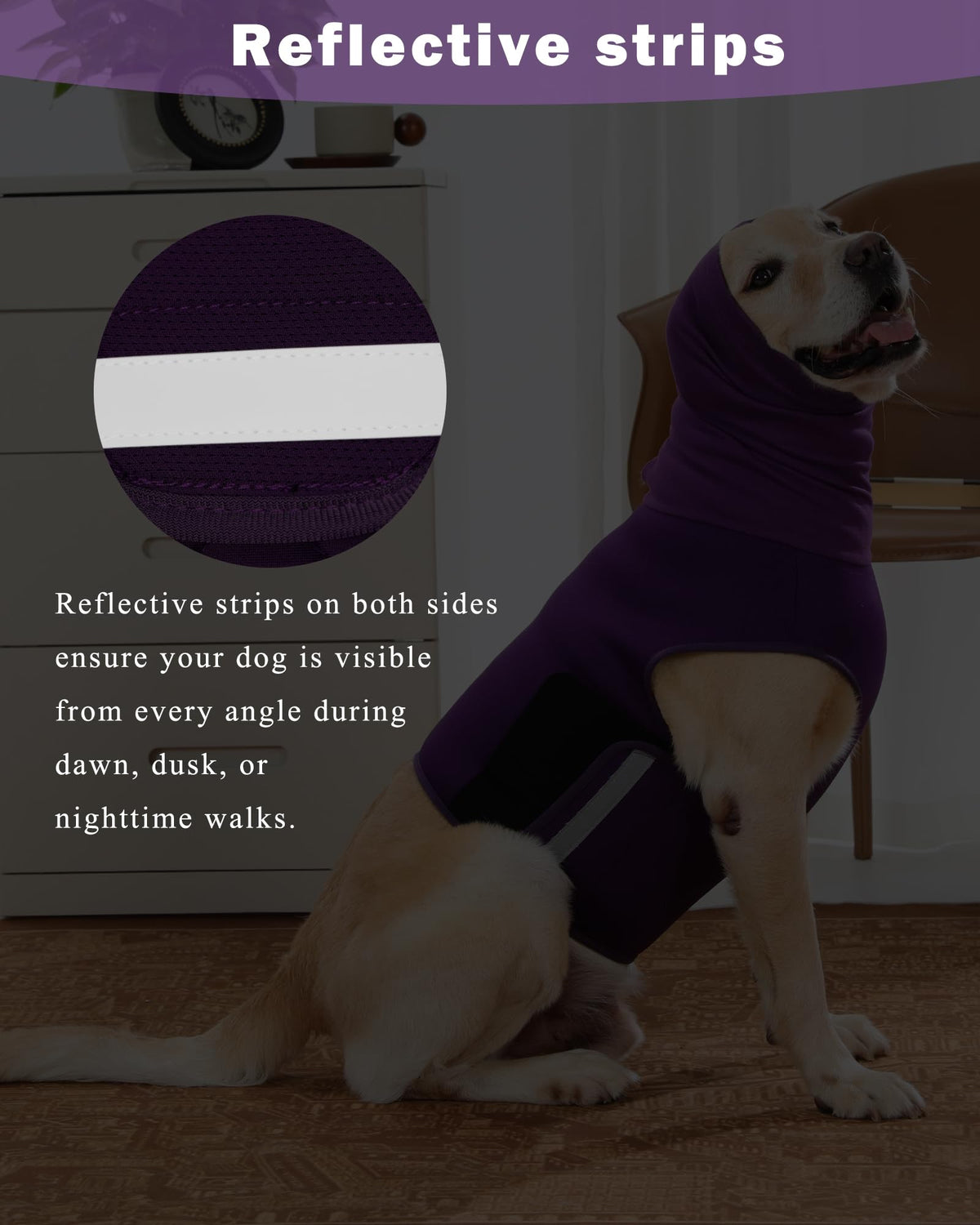 Dog Anxiety Vest with Hood (Grey / XXX-Large)
