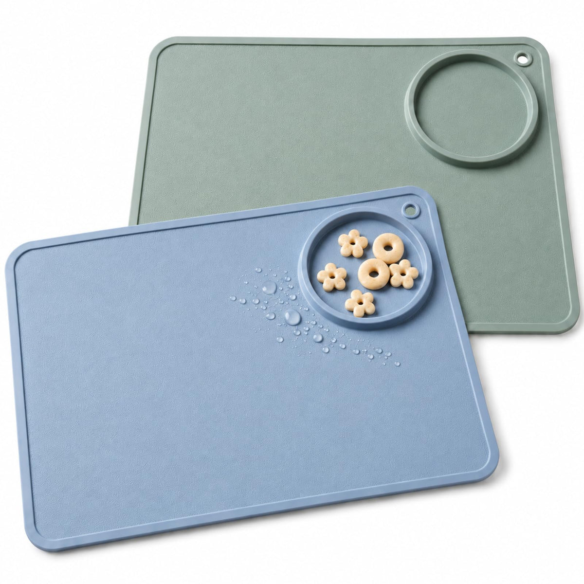 Silicone Baby Placemats for Kids (Green Blue)