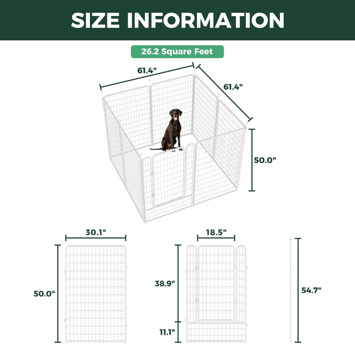 Rollick Dog Playpen (White / 50"H)
