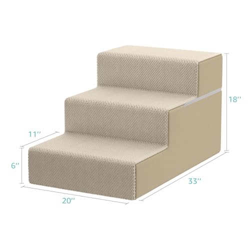 Large Dog Stairs for High Beds (Beige / 3 Steps (18" High))