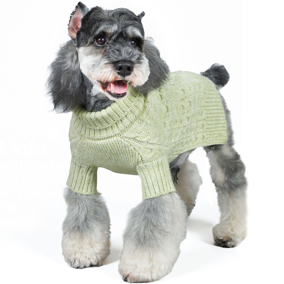 Dog Sweater for Small Dogs Turtleneck Thick Knit with Sleeves (Small / 10# Green)