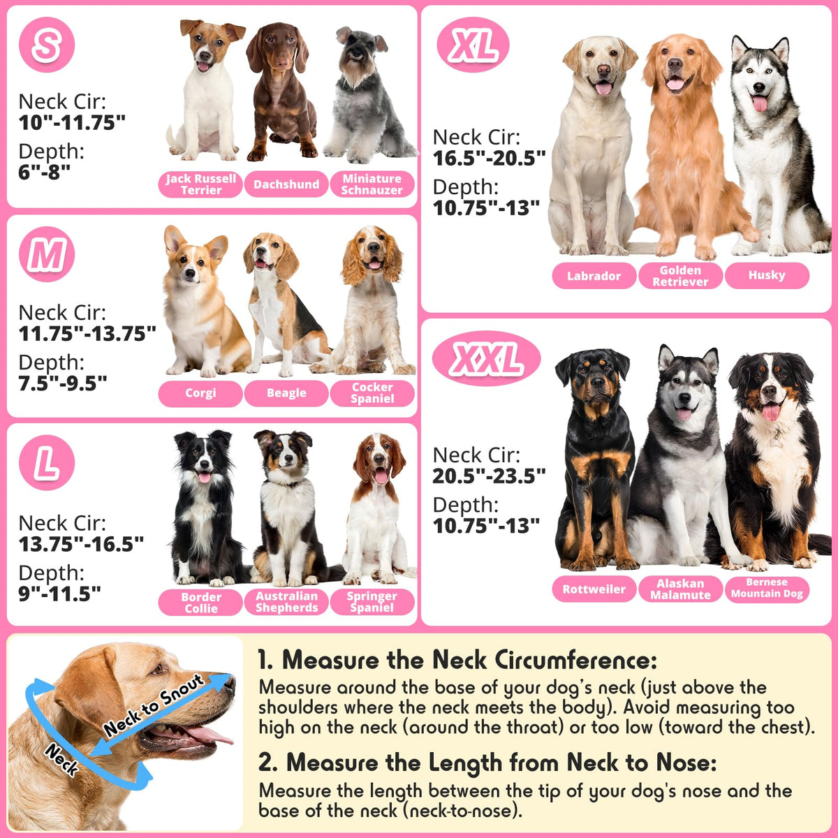 Dog Cone to Stop Licking (Hot Pink / S(Neck: 10"-11.75"))