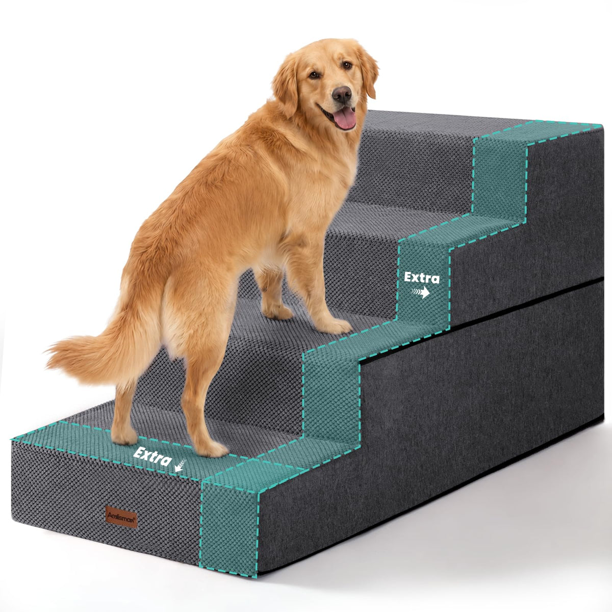 Dog Steps for Large Dogs 24" H (Grey / 4-Step 24" H)