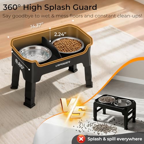 Mess Proof Elevated Dog Bowls (Matte Black / Small)