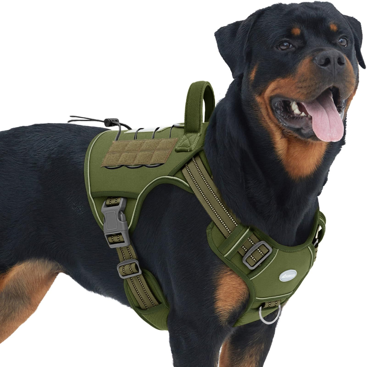 Dog Harness for Large Dogs (Green / L(Neck:18-29",Chest:24-37"),45-80 lbs)