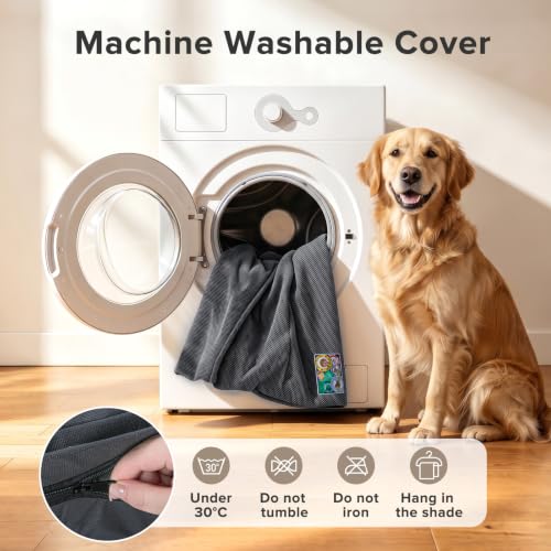 Chew Proof Indestructible Dog Bed for Large Dogs (Grey / XXL(47"x 30"x4"))