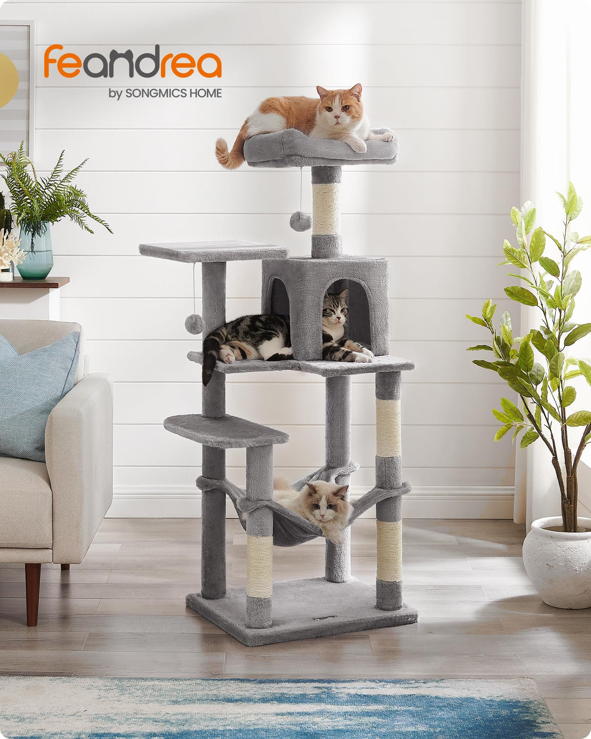 Cat Tree 54.2 (54.2 Inches / Light Gray)