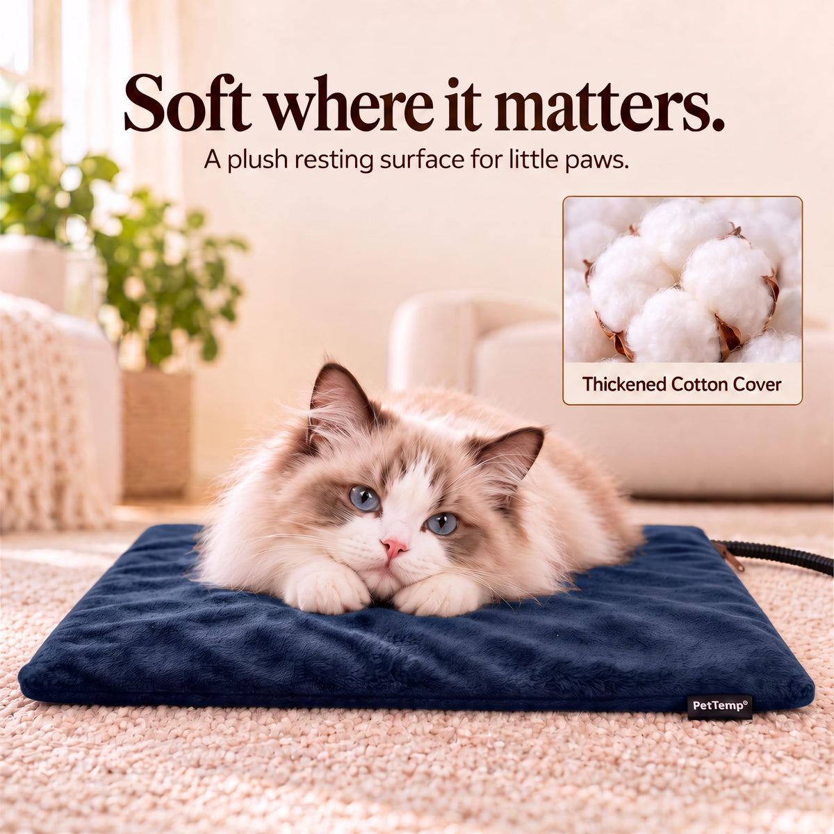 Dog Heating Pad (Blue / Medium: 20" x 16" x 1.6")