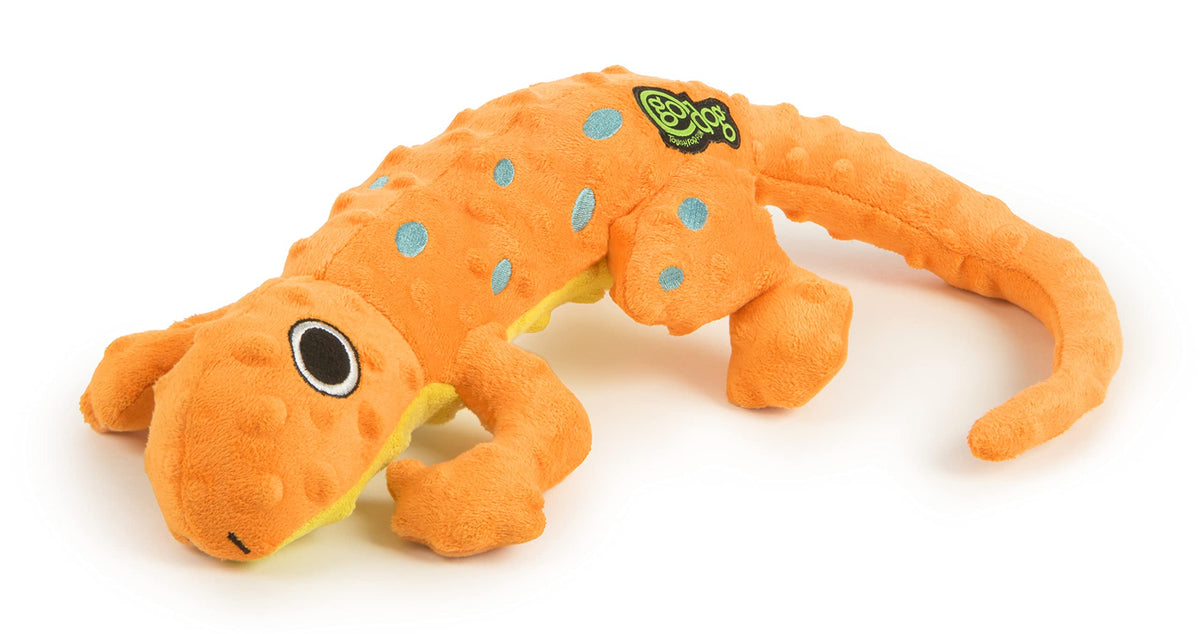 Amphibianz Gecko Squeaky Plush Dog Toy (Amphibianz Gecko (Orange) / Large)