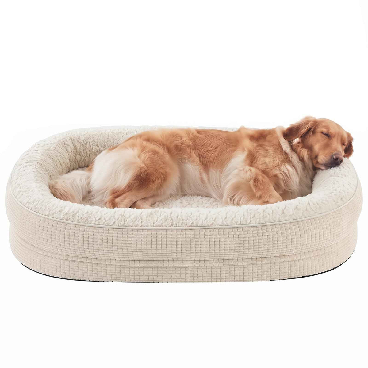 XL Orthopedic Dog Bed for Large Dogs (Beige / 42"l X 32"w X 7.5"th)